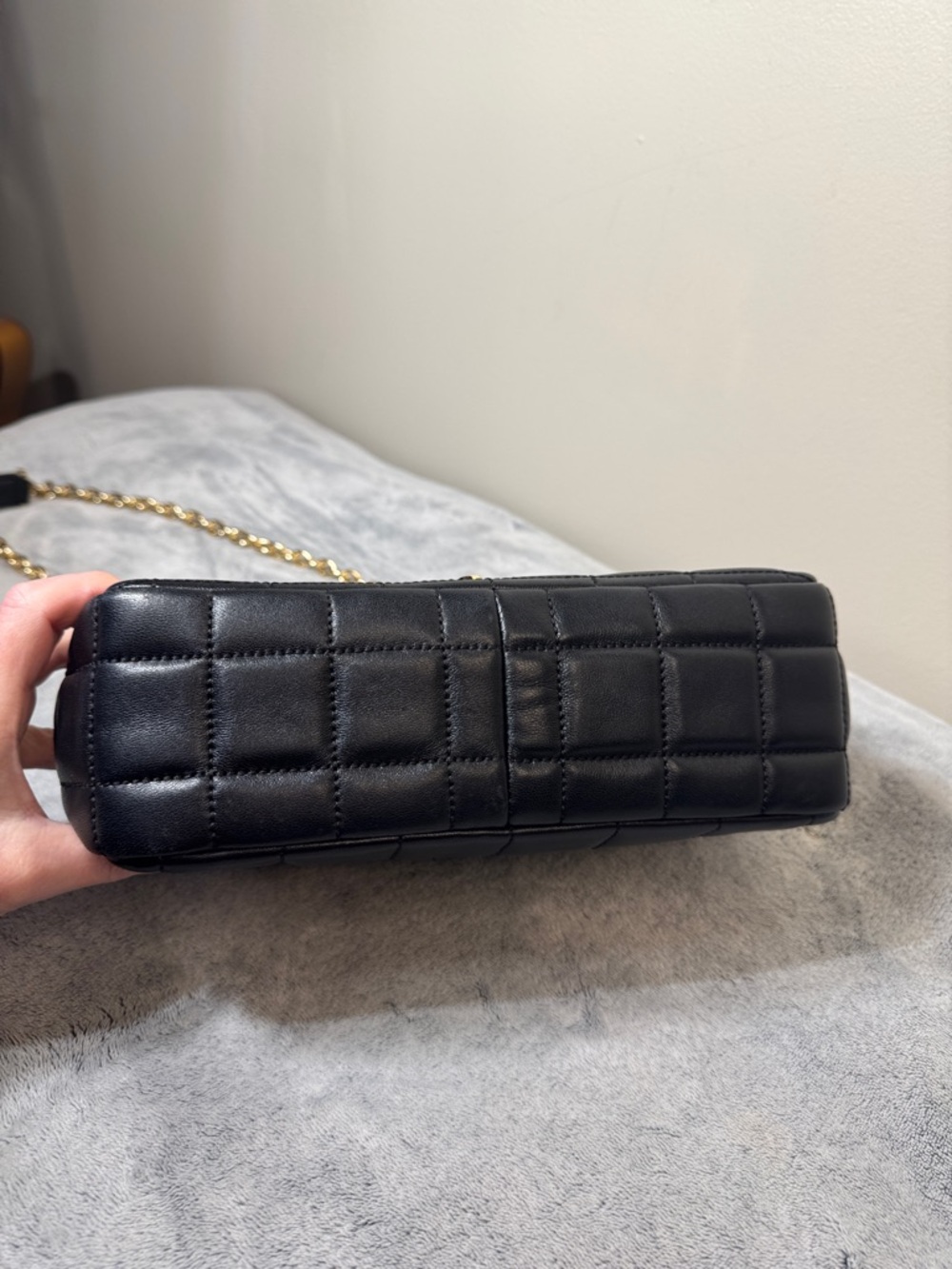 MICHAEL Michael Kors SoHo Large Quilted Leather Shoulder Bag - Black & Gold - Picture 7 of 16